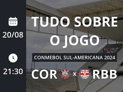 Corinthians x Red Bull Bragantino: placar ao vivo, escalações, lances, gols e mais