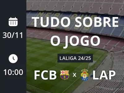 Barcelona x Las Palmas: placar ao vivo, escalações, lances, gols e mais