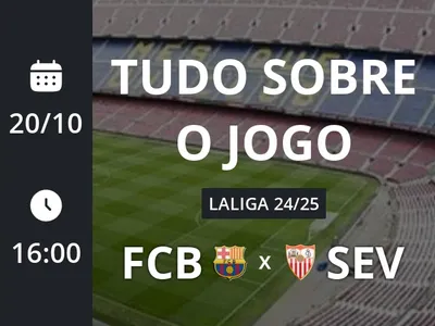 Barcelona x Sevilla: placar ao vivo, escalações, lances, gols e mais