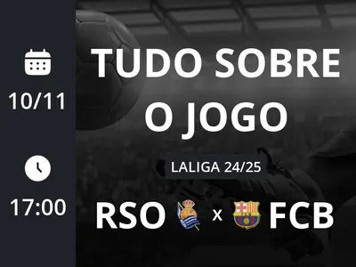 Real Sociedad x Barcelona: placar ao vivo, escalações, lances, gols e mais