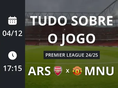 Arsenal x Manchester United: placar ao vivo, escalações, lances, gols e mais