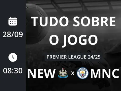 Newcastle x Manchester City: placar ao vivo, escalações, lances, gols e mais