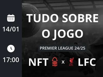 Nottingham Forest x Liverpool: placar ao vivo, escalações, lances, gols e mais