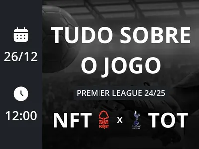 Nottingham Forest x Tottenham: placar ao vivo, escalações, lances, gols e mais