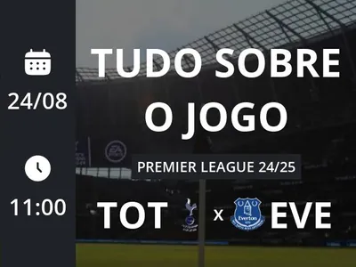 Tottenham x Everton: placar ao vivo, escalações, lances, gols e mais