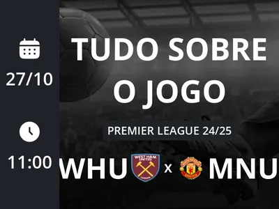 West Ham x Manchester United: placar ao vivo, escalações, lances, gols e mais