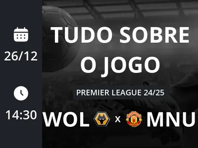 Wolverhampton x Manchester United: placar ao vivo, escalações, lances, gols e mais