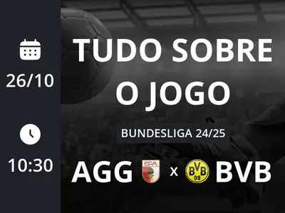 Augsburg x Borussia Dortmund: placar ao vivo, escalações, lances, gols e mais