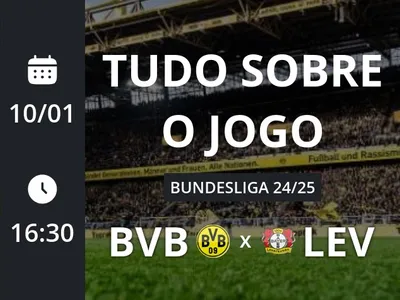 Borussia Dortmund x Bayer Leverkusen: placar ao vivo, escalações, lances, gols e mais