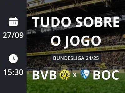 Borussia Dortmund x Bochum: placar ao vivo, escalações, lances, gols e mais