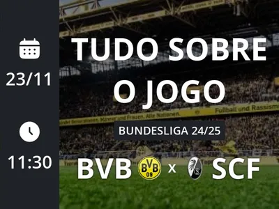 Borussia Dortmund x Freiburg: placar ao vivo, escalações, lances, gols e mais