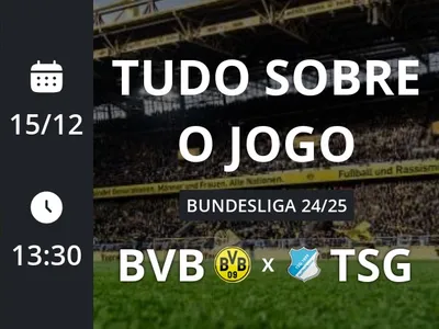 Borussia Dortmund x Hoffenheim: placar ao vivo, escalações, lances, gols e mais