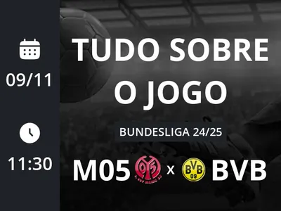 Mainz 05 x Borussia Dortmund: placar ao vivo, escalações, lances, gols e mais