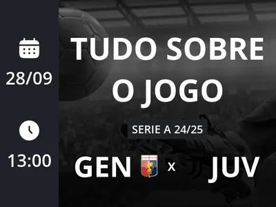 Genoa x Juventus: placar ao vivo, escalações, lances, gols e mais