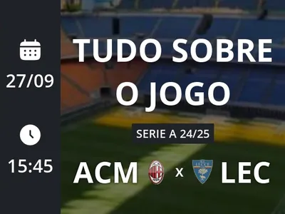 Milan x Lecce: placar ao vivo, escalações, lances, gols e mais