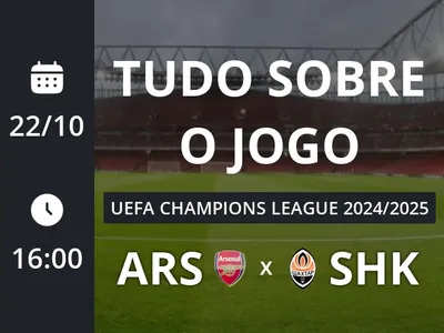 Arsenal x Shakhtar Donetsk: placar ao vivo, escalações, lances, gols e mais