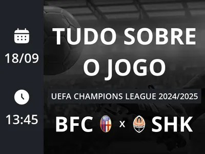 Bologna x Shakhtar Donetsk: placar ao vivo, escalações, lances, gols e mais