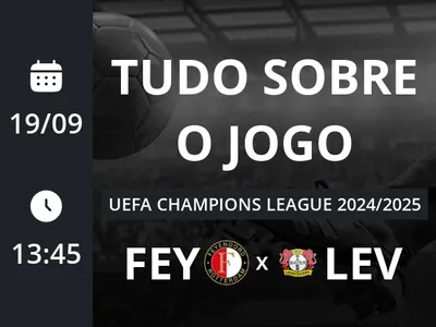 Feyenoord x Bayer Leverkusen: placar ao vivo, escalações, lances, gols e mais