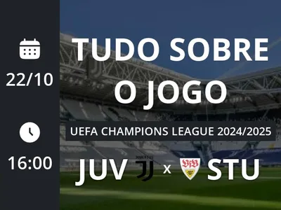 Juventus x Stuttgart: placar ao vivo, escalações, lances, gols e mais