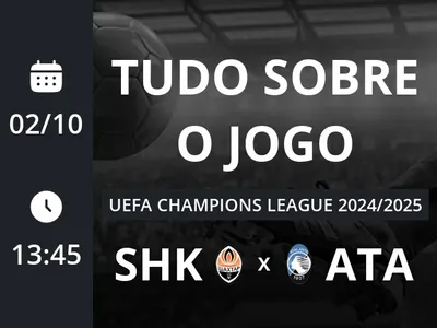 Shakhtar Donetsk x Atalanta: placar ao vivo, escalações, lances, gols e mais