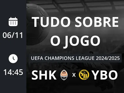 Shakhtar Donetsk x Young Boys: placar ao vivo, escalações, lances, gols e mais