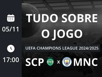 Sporting Lisboa x Manchester City: placar ao vivo, escalações, lances, gols e mais