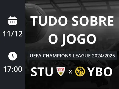 Stuttgart x Young Boys: placar ao vivo, escalações, lances, gols e mais