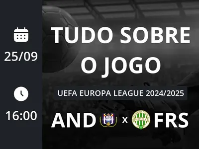 Anderlecht x Ferencváros: placar ao vivo, escalações, lances, gols e mais