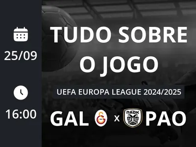 Galatasaray x PAOK: placar ao vivo, escalações, lances, gols e mais