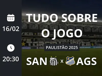 Santos x Água Santa: placar ao vivo, escalações, lances, gols e mais