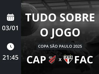 Athletico-PR Sub-20 x Ferroviário Sub-20: placar ao vivo, escalações, lances, gols e mais