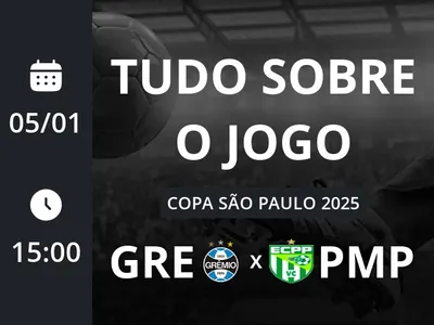 Grêmio Sub-20 x Primeiro Passo Sub-20: placar ao vivo, escalações, lances, gols e mais