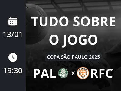 Palmeiras Sub-20 x Referência Sub-20: placar ao vivo, escalações, lances, gols e mais