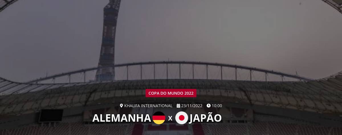 ALEMANHA X JAPÃO AO VIVO - COPA DO MUNDO 2022 