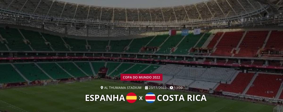 Espanha x Costa Rica: Duas nações que se defrontam pela primeira
