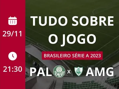 Palmeiras x América-MG: placar ao vivo, escalações, lances, gols e mais