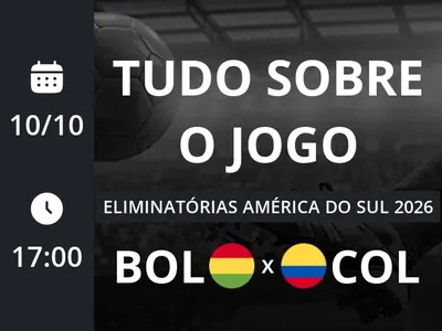 Bolívia x Colômbia: que horas é o jogo hoje, onde vai ser e mais