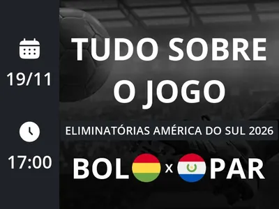 Bolívia x Paraguai: placar ao vivo, escalações, lances, gols e mais