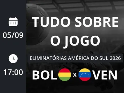 Bolívia x Venezuela: placar ao vivo, escalações, lances, gols e mais