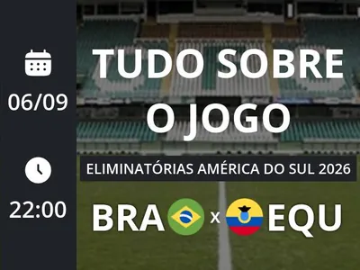 Brasil x Equador: que horas é o jogo hoje, onde vai ser e mais