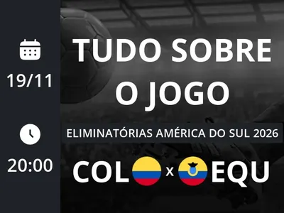 Colômbia x Equador: placar ao vivo, escalações, lances, gols e mais