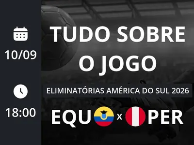 Equador x Peru: placar ao vivo, escalações, lances, gols e mais