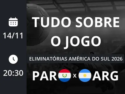 Paraguai x Argentina: placar ao vivo, escalações, lances, gols e mais