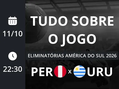 Peru x Uruguai: placar ao vivo, escalações, lances, gols e mais