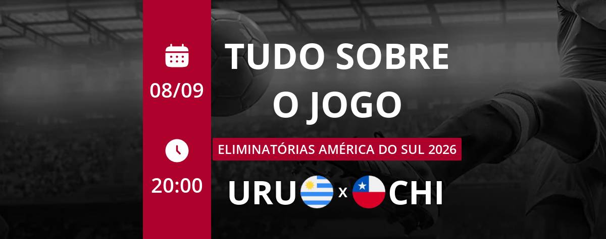 Onde vai passar o jogo da URUGUAI X CHILE Hoje (08/09)? Passa na