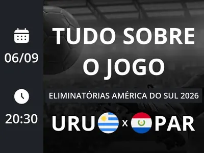 Uruguai x Paraguai: que horas é o jogo hoje, onde vai ser e mais