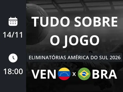 Venezuela x Brasil: placar ao vivo, escalações, lances, gols e mais