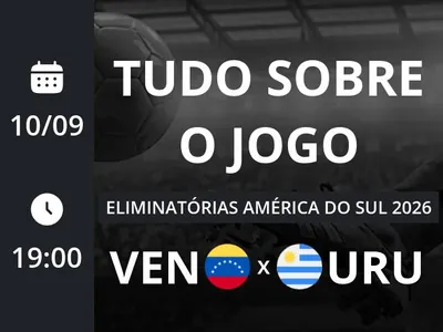 Venezuela x Uruguai: que horas é o jogo hoje, onde vai ser e mais