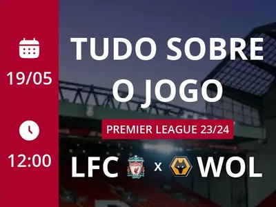 Liverpool x Wolverhampton: placar ao vivo, escalações, lances, gols e mais