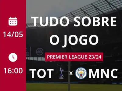 Tottenham x Manchester City: que horas é o jogo hoje, onde vai ser e mais